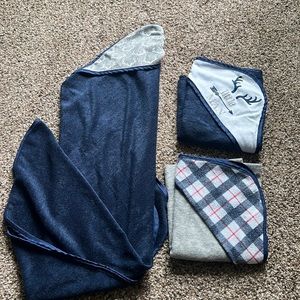 Set of 3 baby bath towels little man baby boy deer